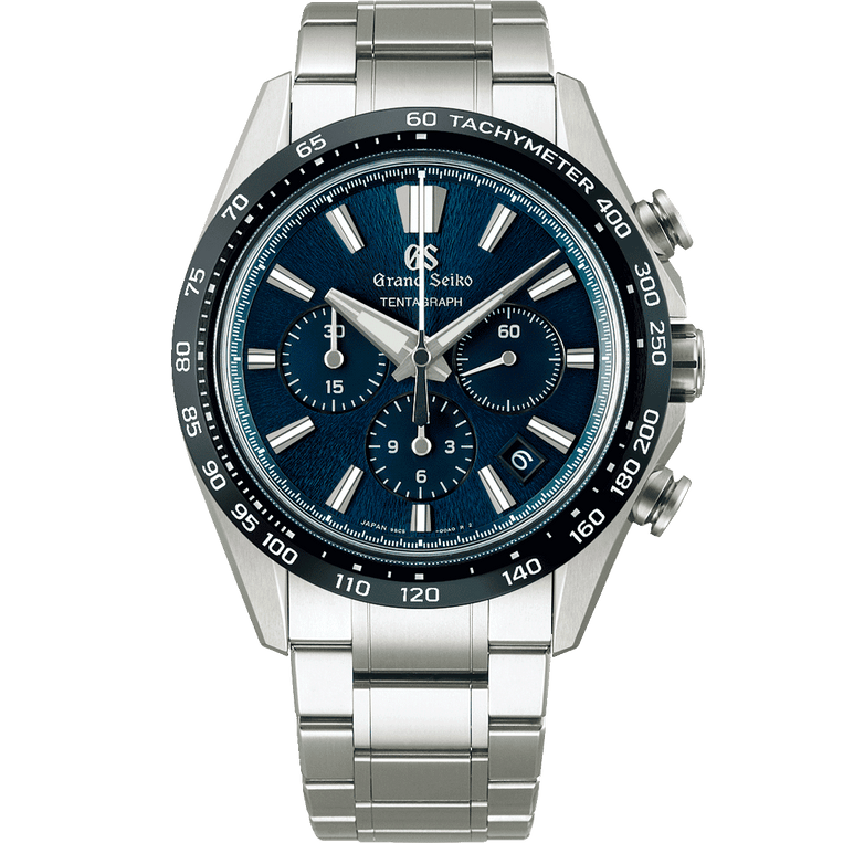 Grand Seiko SLGC001 Tentagrah automatic chronograph with blue dial on bracelet