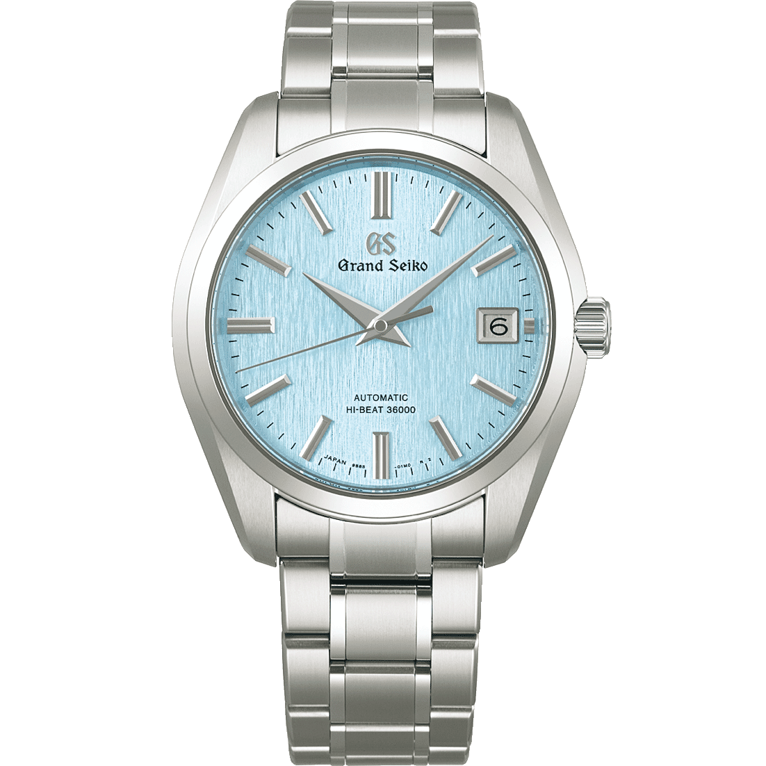 Grand Seiko SBGH349 blue-dial watch on bracelet