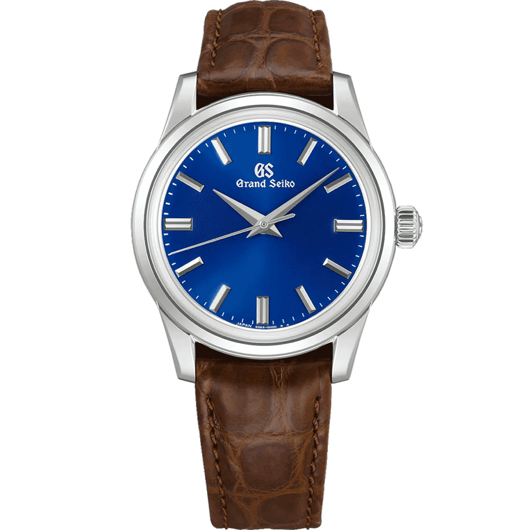 Grand Seiko Blue dial watch on leather