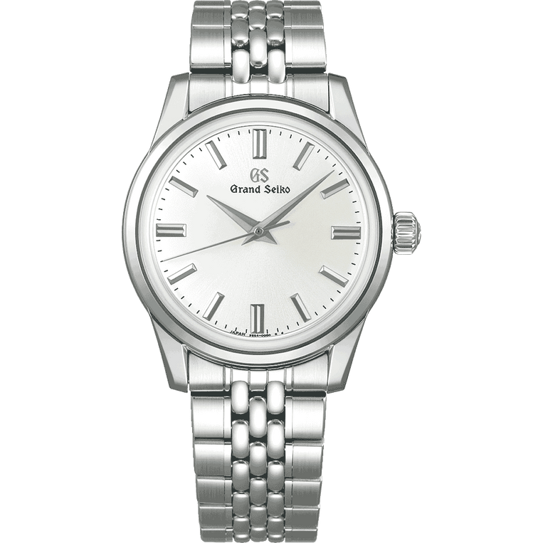 Grand Seiko SBGW305 silver dial watch. 