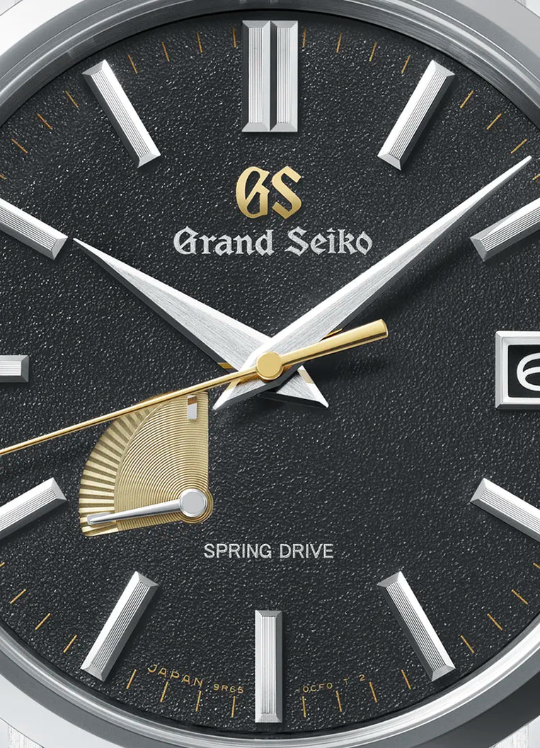 Grand Seiko SBGA489 black dial watch.