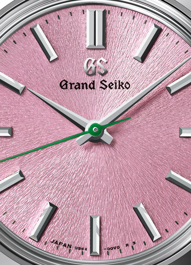 Grand Seiko SBGW313 pink dial watch. 