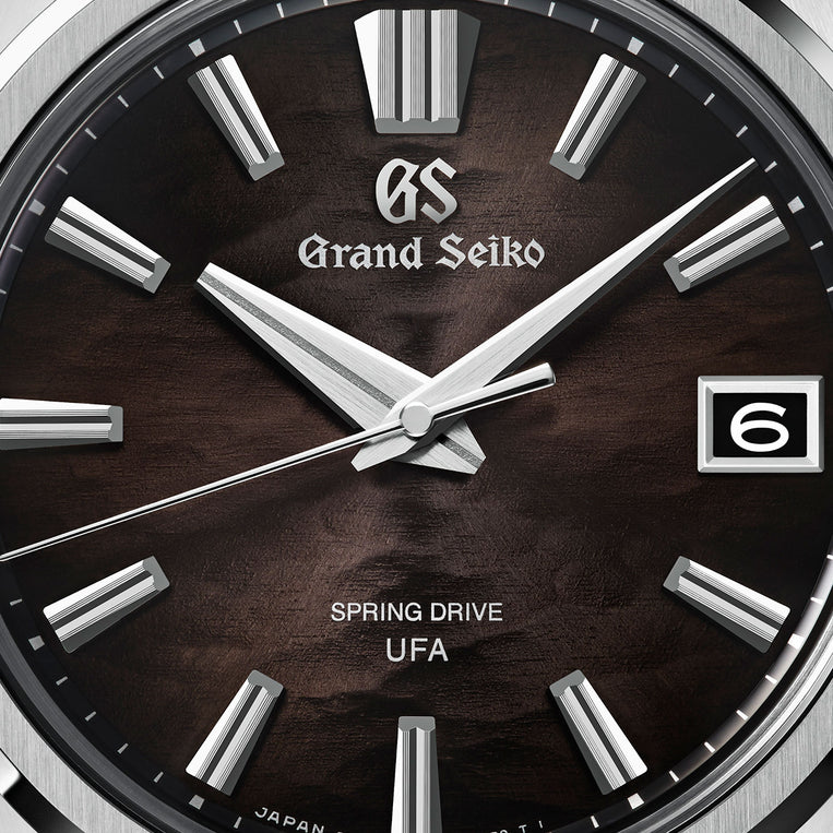 Grand Seiko Spring Drive UFA Lake Suwa Black dial titanium SLGB007 dial texture