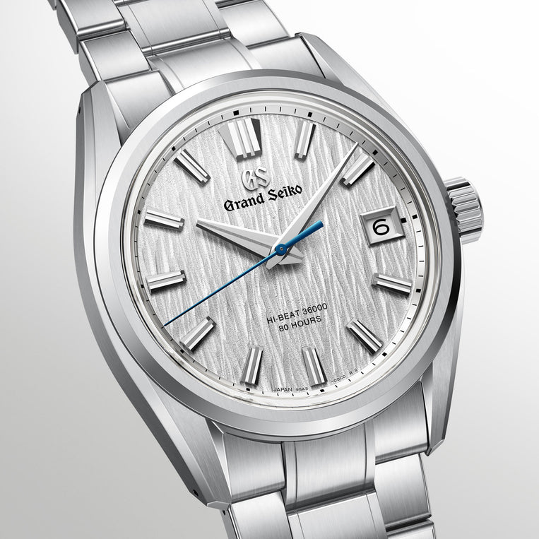 Grand Seiko Hi-Beat 36000 80 Hours White Birch Ever Brilliant Steel Watch SLGH031 dial