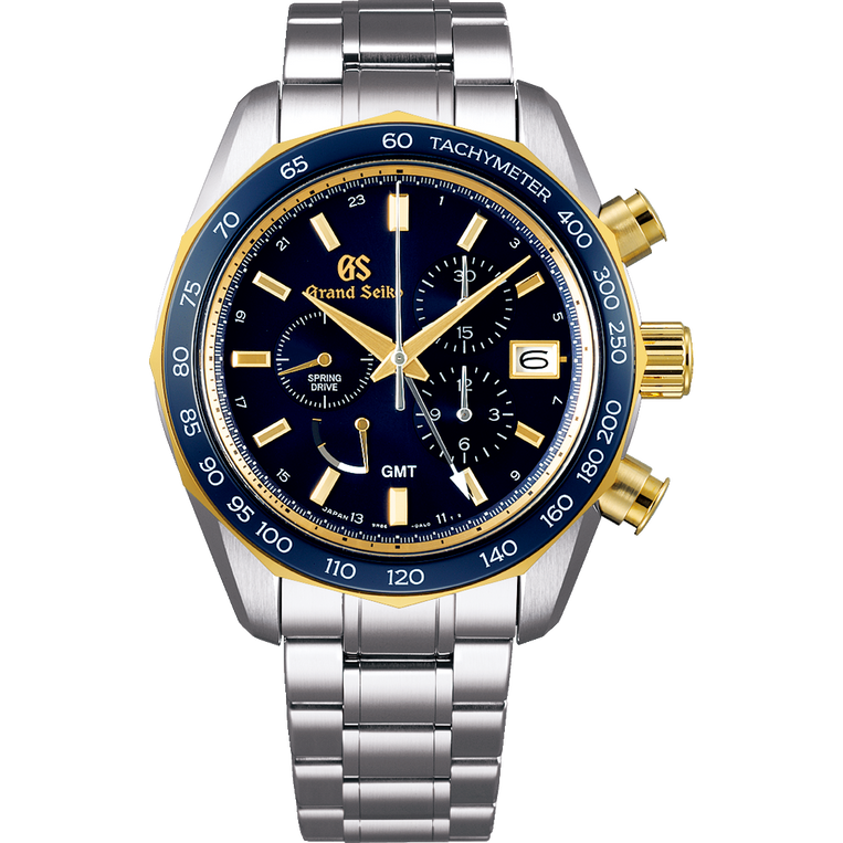 Grand Seiko Spring Drive Chronograph Gold Blue SBGC242 Watch Grand Seiko Spring Drive Chronograph Gold Blue SBGC242 Watch