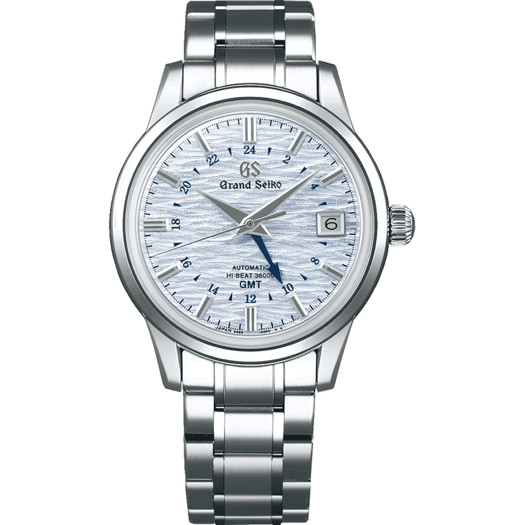 Grand Seiko SBGJ249 Automatic Hi-Beat 36000 GMT, blue dial, stainless steel case, men's watches