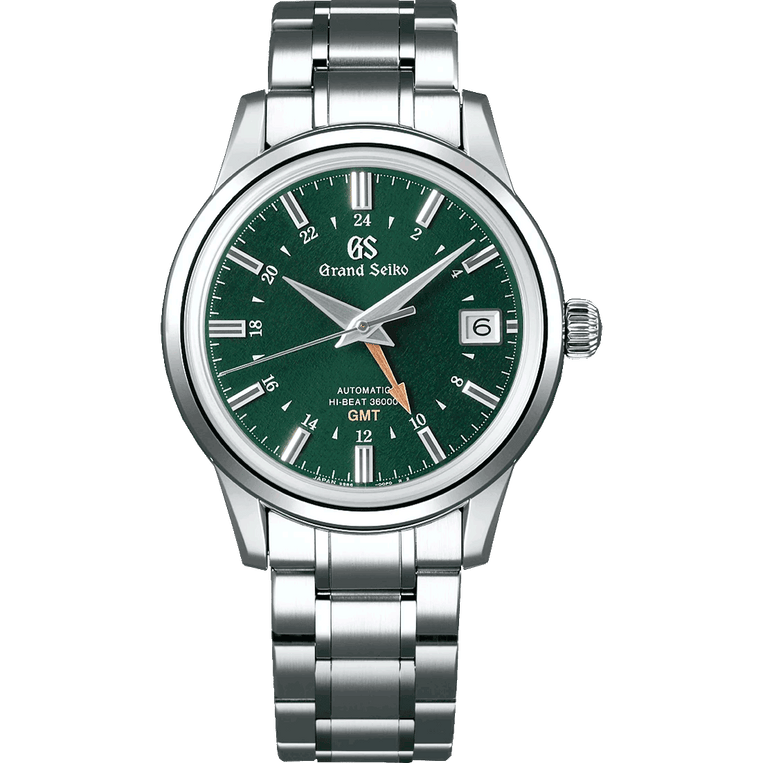 Grand Seiko SBGJ251 Automatic Hi-Beat 36000 GMT, green dial, stainless steel case, men's watches
