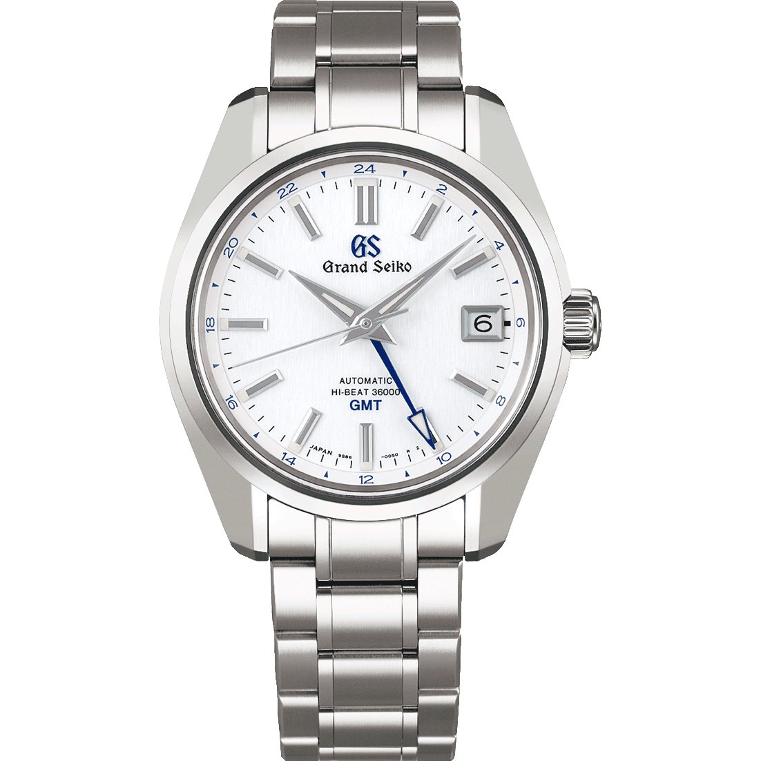Grand Seiko SBGJ255 white dial GMT watch