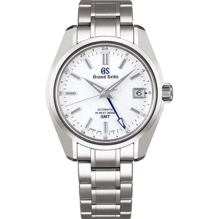 Grand Seiko SBGJ255 white dial GMT watch