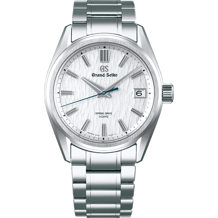 Grand Seiko SLGA009 silver dial spring drive watch