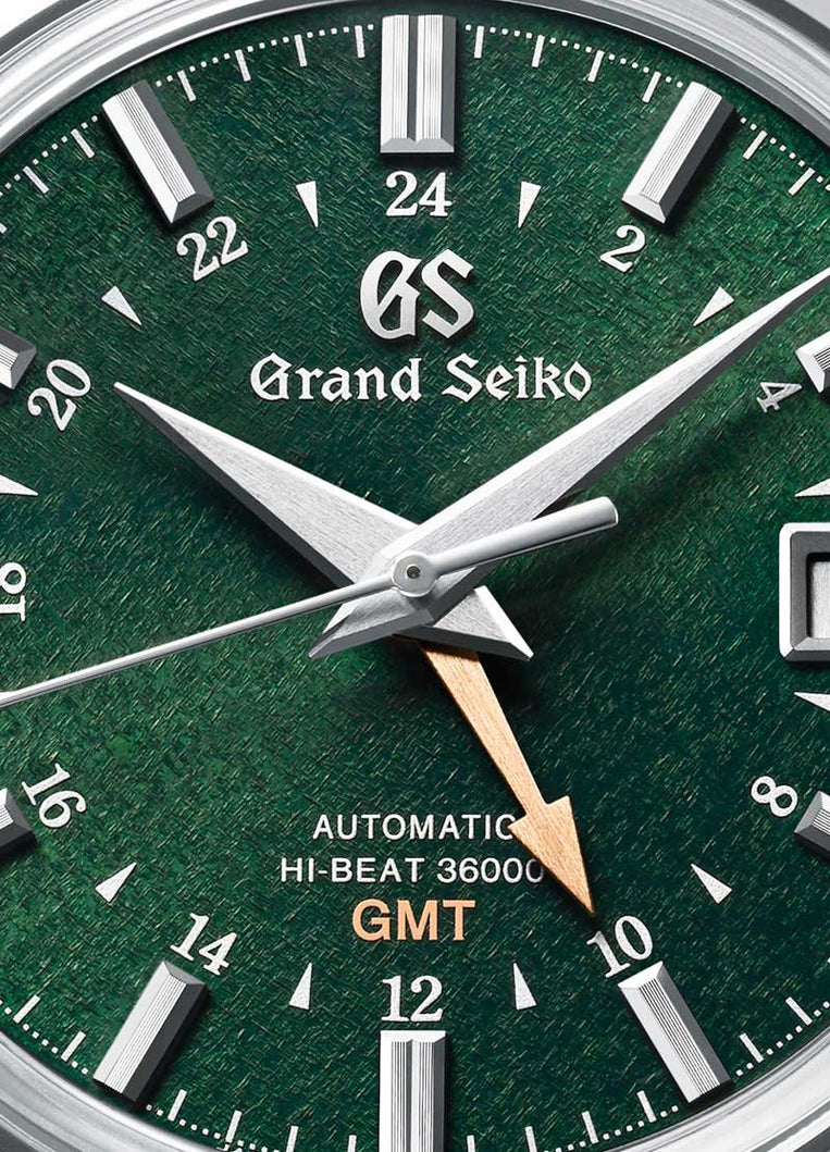 Grand Seiko SBGJ251 Automatic Hi-Beat 36000 GMT, green dial, stainless steel case, men's watches