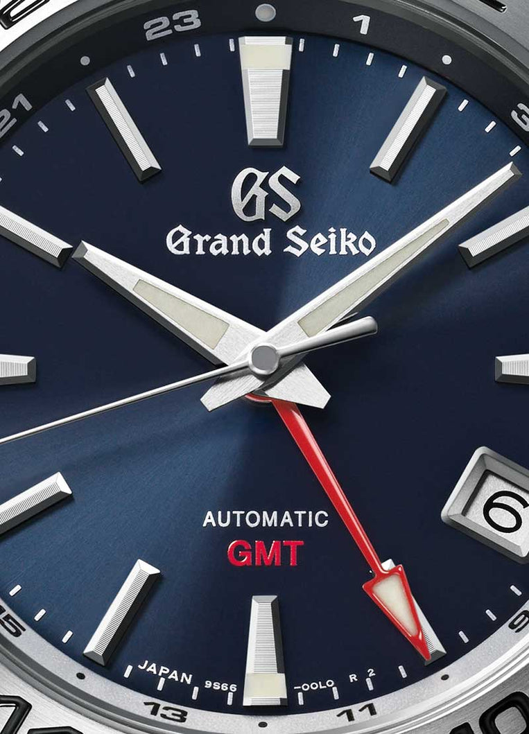 Grand Seiko Automatic GMT Blue SBGM245 Steel Sport Watch Grand