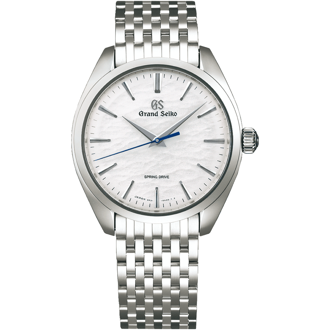 Grand Seiko SBGY013 white dial watch on bracelet