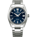 Grand Seiko blue dial stainless steel watch.