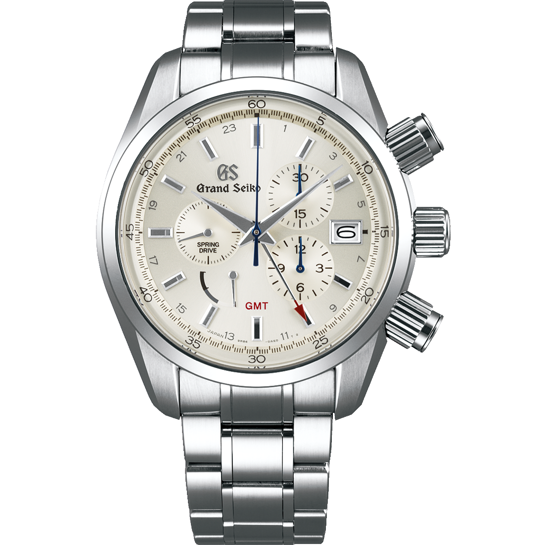 Grand Seiko SBGC201 Spring Drive Chronograph GMT champagne dial stainless steel case