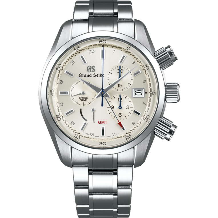 Grand Seiko SBGC201 Spring Drive Chronograph GMT champagne dial stainless steel case