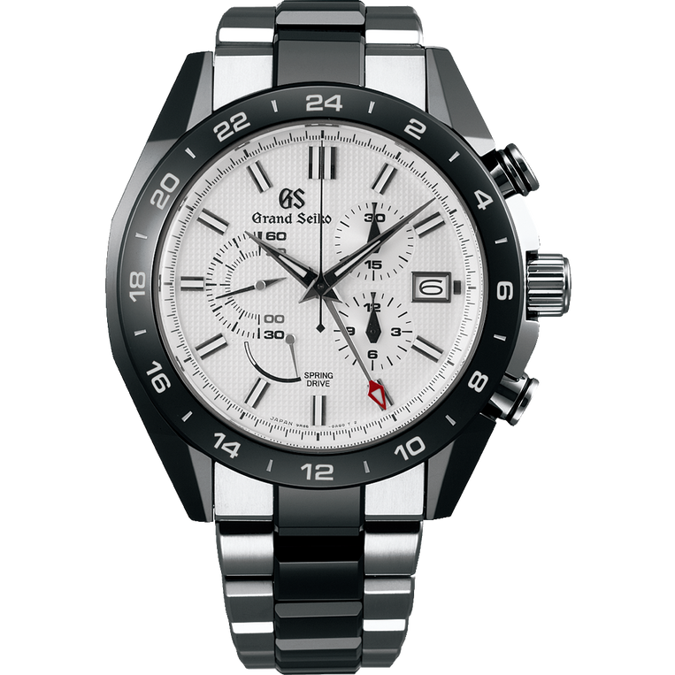 Grand seiko ceramic spring top drive chronograph gmt sbgc223g
