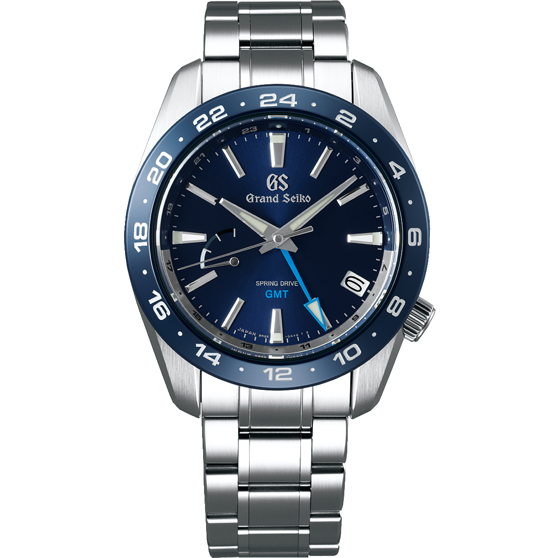 Grand Seiko SBGE255 Spring Drive GMT blue dial stainless steel ceramic men's watches