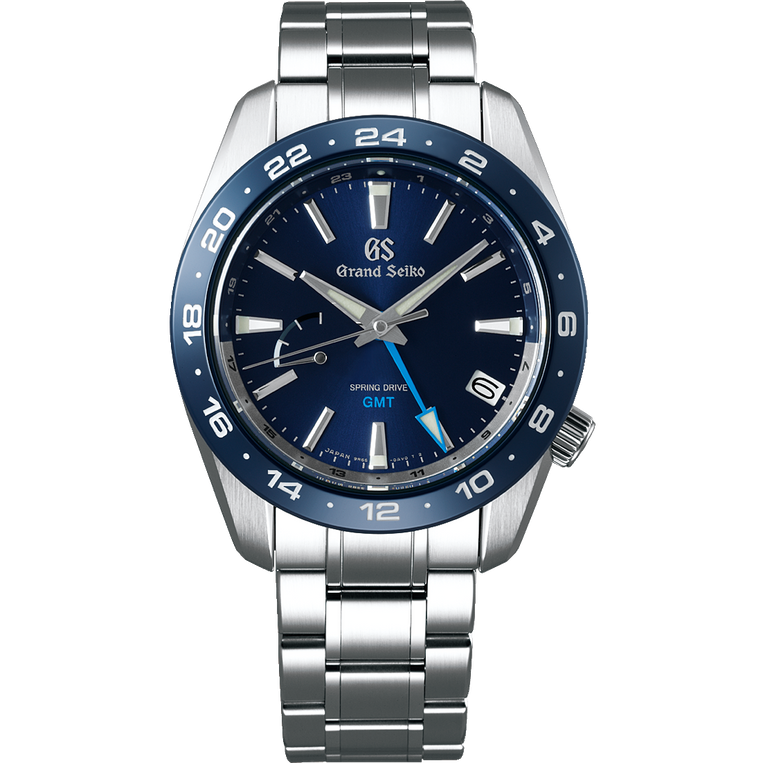 Grand Seiko SBGE255 Spring Drive GMT blue dial stainless steel ceramic men's watches