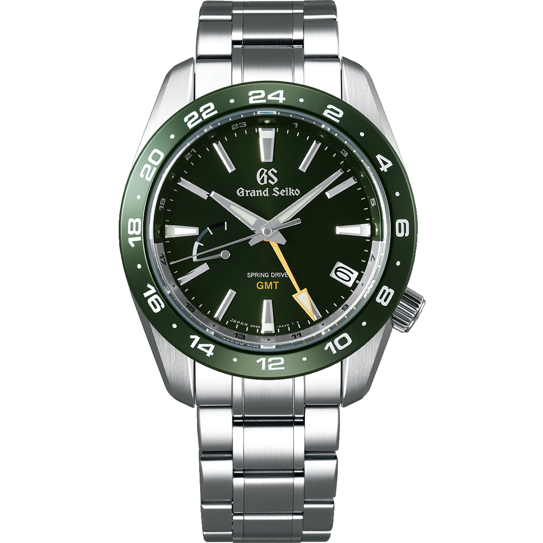 Grand Seiko Spring Drive GMT Green Ceramic SBGE257 Sport Watch