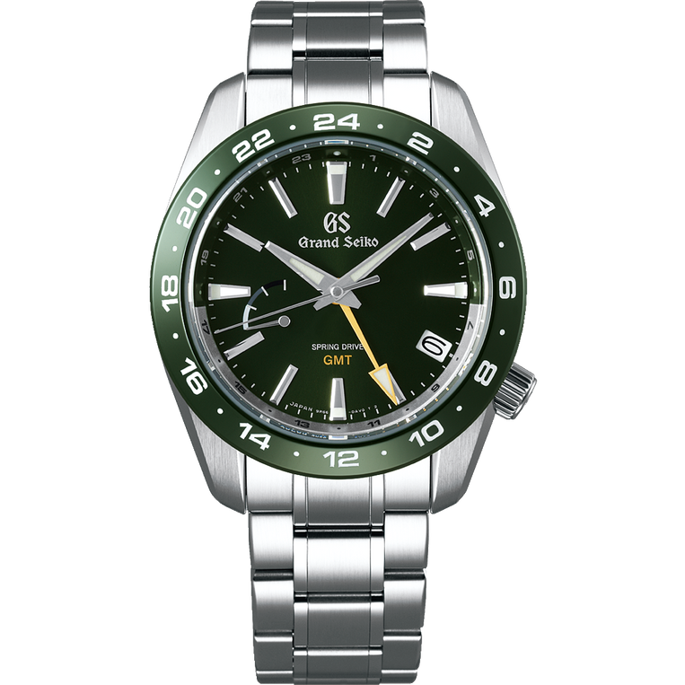 Grand Seiko SBGE257 Spring Drive GMT green dial stainless steel ceramic men's watches