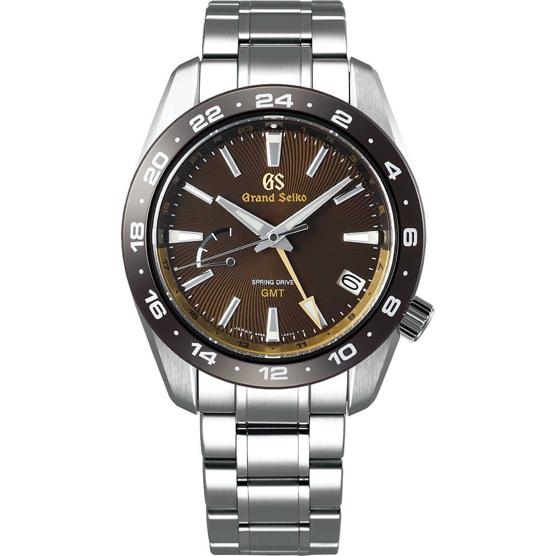 Grand Seiko SBGE263 Spring Drive GMT brown dial stainless steel ceramic men's watches