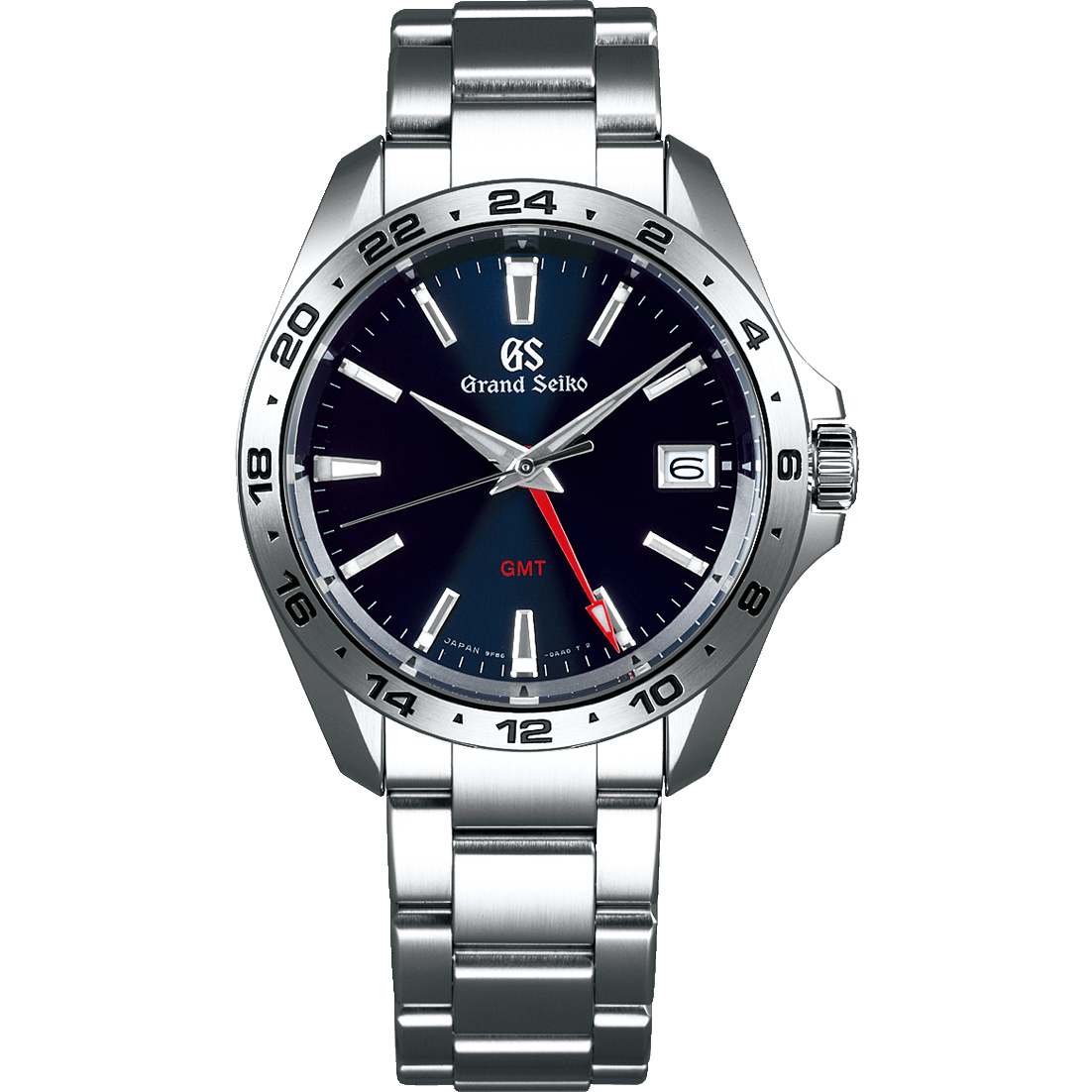 Grand Seiko SBGN005 quartz GMT, blue dial, stainless steel case, men's watches
