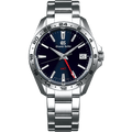 Grand Seiko SBGN005 quartz GMT, blue dial, stainless steel case, men's watches