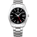 Grand Seiko SBGN013 quartz GMT, black dial, stainless steel case, men's watches