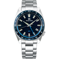 Grand Seiko SBGN021 quartz GMT, blue dial, stainless steel and ceramic case, men's watches
