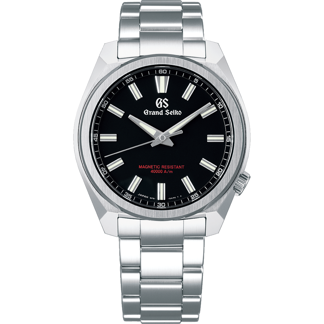 Grand Seiko SBGX343, 9F61 Quartz, black dial, stainless steel, men's watches