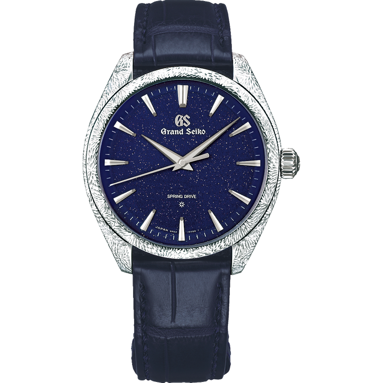 Grand Seiko SBGZ007 Masterpiece, Spring Drive 9R02, platinum case, blue dial, men's watches