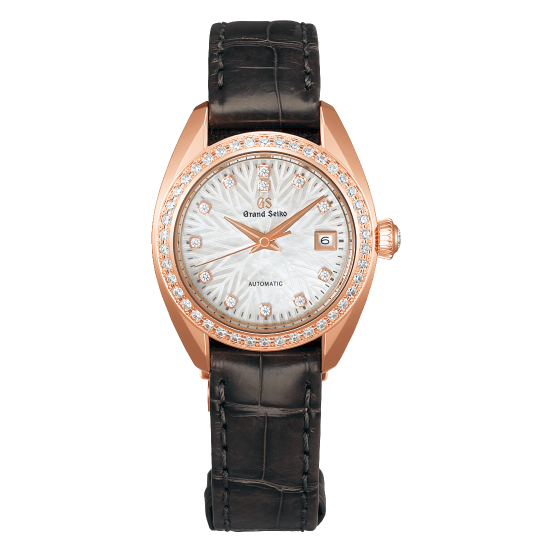 Grand Seiko STGK006, Automatic 9S27, white dial, 18k rose gold case and diamonds, women's watches