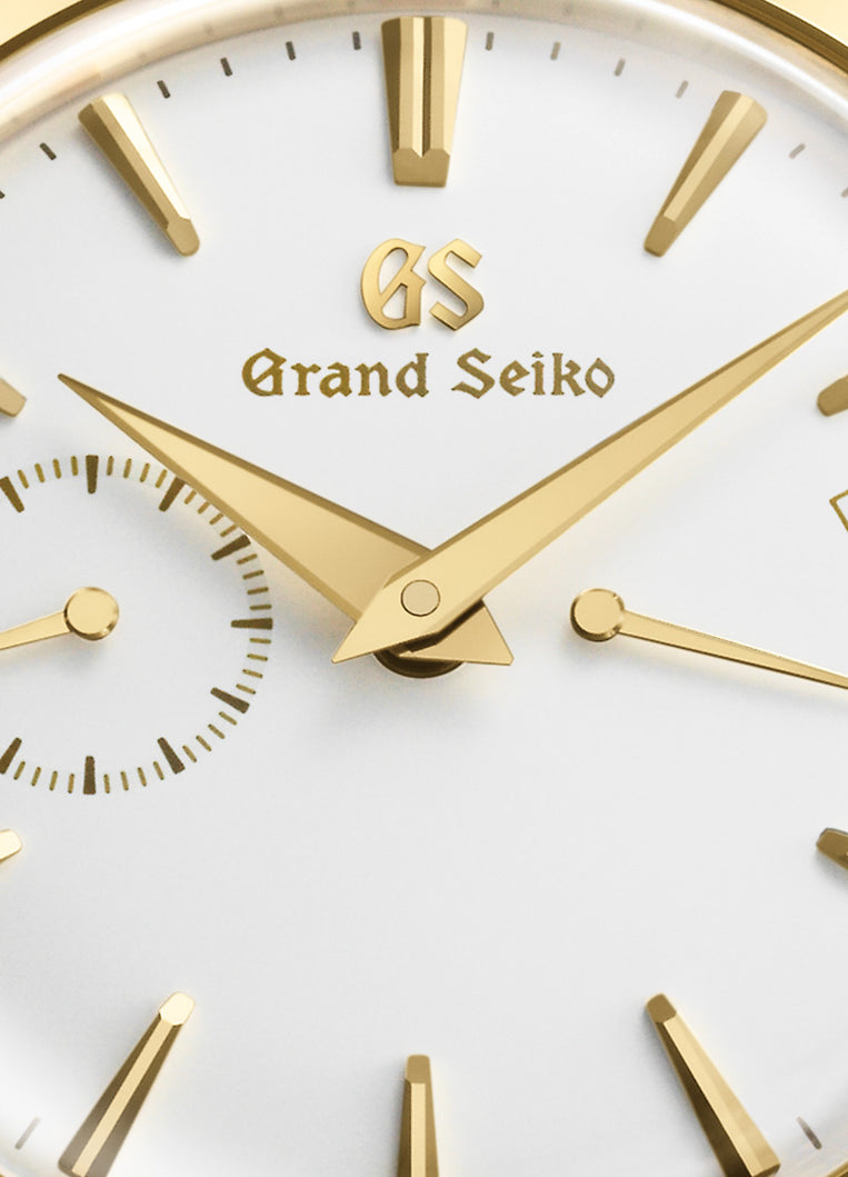Grand Seiko SBGK006, white dial, 18k yellow gold case, men's watches