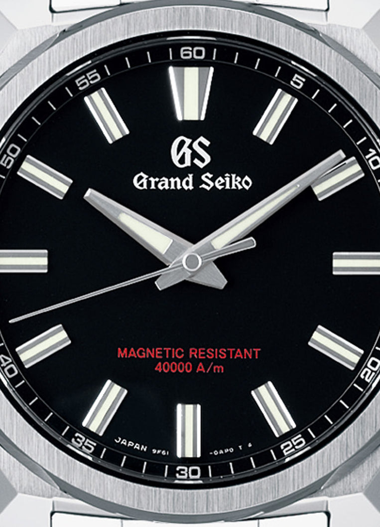 Grand Seiko SBGX343, 9F61 Quartz, black dial, stainless steel, men's watches