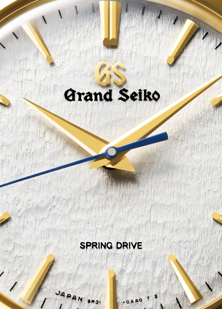 Grand Seiko SBGY002, Spring Drive 9R31, 18k yellow gold case, white Snowflake dial, men's watches