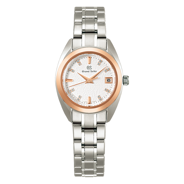 Grand Seiko STGF374  ladies quartz watch in High-Intensity Titanium and Rose Gold